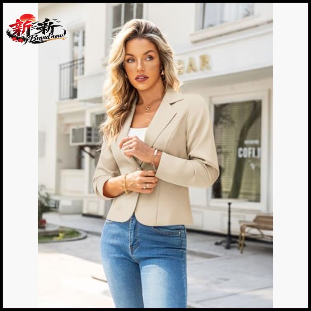 Cropped Blazer, Lightweight Fully Lined, Notch La… - image 4